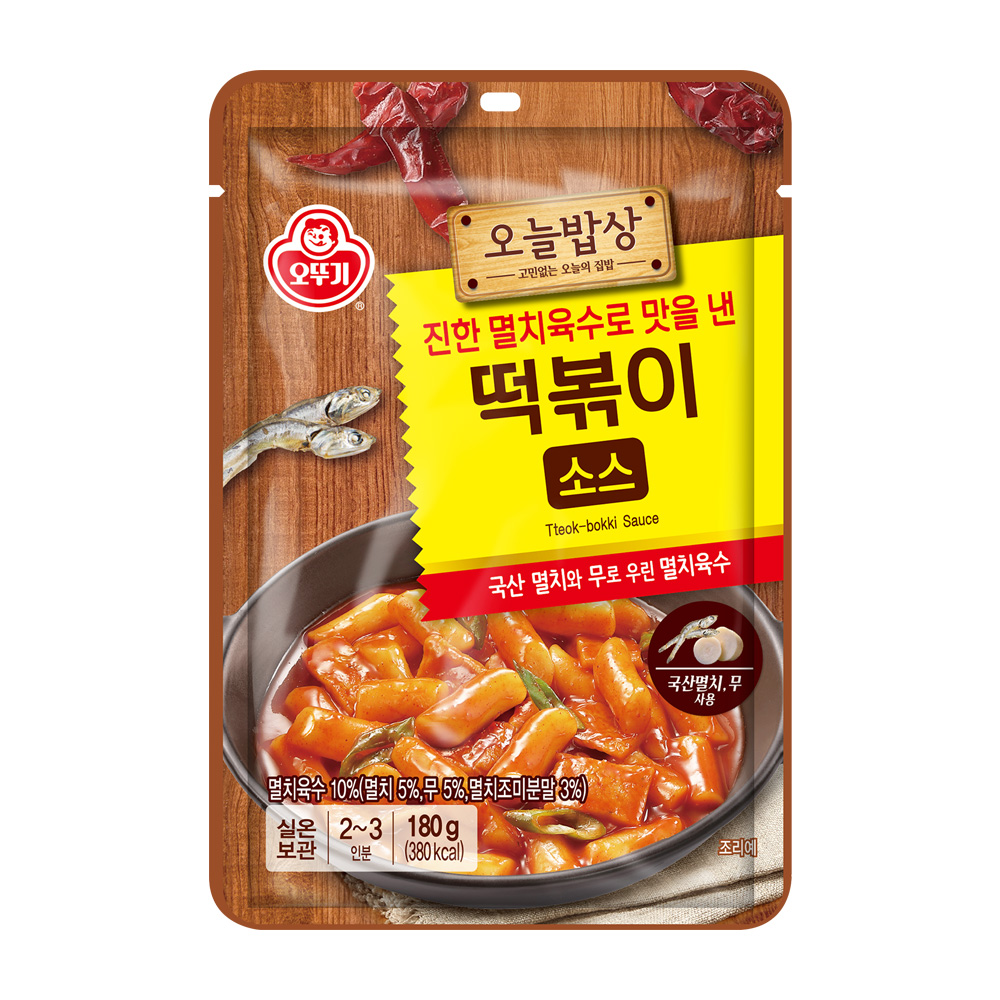 오뚜기 오늘밥상 진한멸치육수로맛을낸떡볶이소스 180g - 상품 이미지