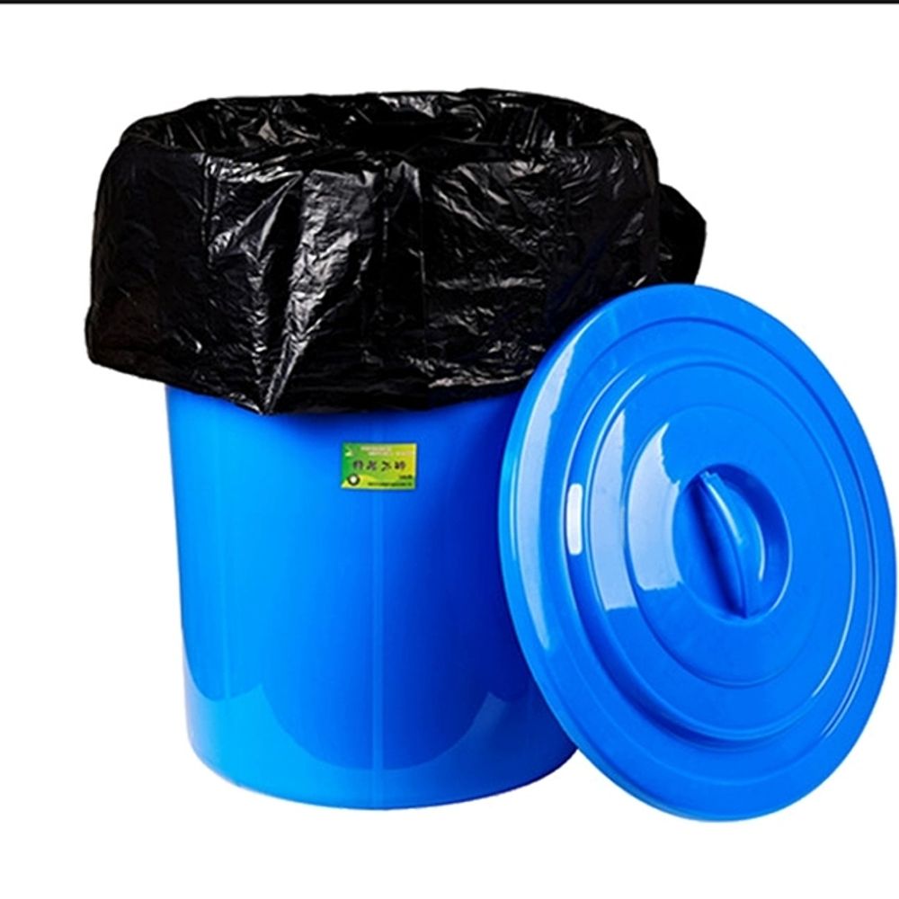 대형 플라스틱통 파란통 60L 미화 원형 원통 회색 블루 D. 커버가있는 50L 파란색 - 상세 이미지 5