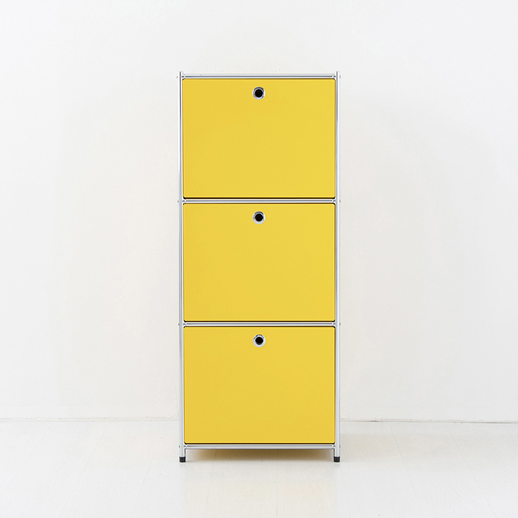 심플리 1x3 수납장 3문 BC146 500x400x1180mm, 3단, 옐로우 9757.6833 - 메인 이미지