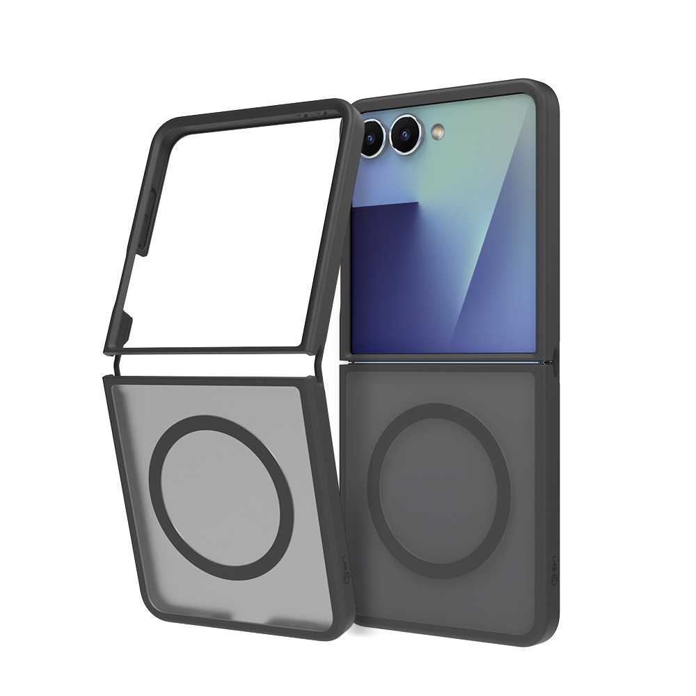 랩씨 지문방지 맥세이프 케이스 최강 2배자력 변색방지 마그넷 커버 매트 블랙, 갤럭시Z 플립7