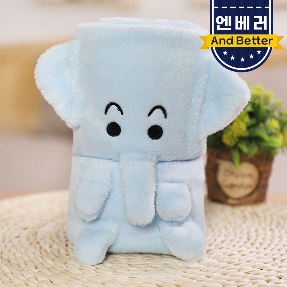 무릎 담요 극세사 비행기 캠핑 차량용 캐릭터 기내용 미니 토끼 동물담요 98x92 - 상세 이미지 4