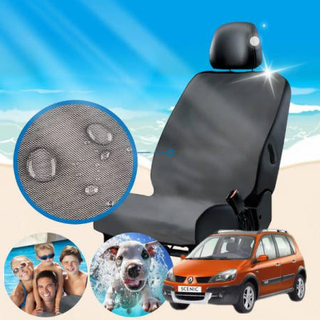 자체제작 르노 세닉 자동차 시트 방수커버 1인용 싱글 에디션 블랙 1개