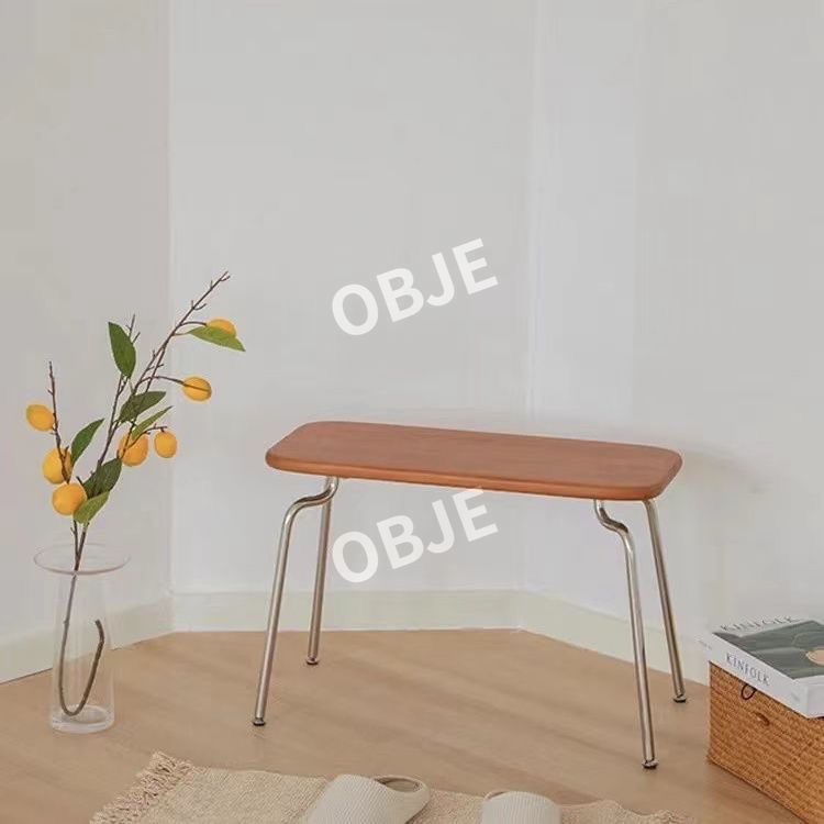 롱 벤치 의자 스테인리스 현관 신발 의자 매장 식탁 벤치 디자이너 침대 옆 의자 - 상세 이미지 4