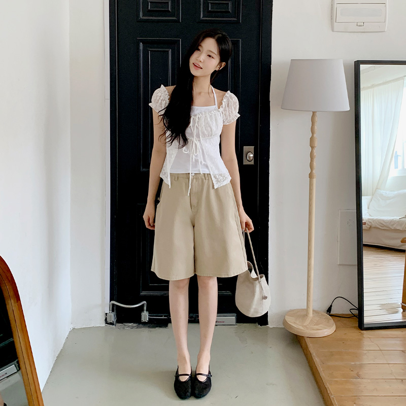 델리 뒷밴딩 와이드 코튼 반바지 ps5354 - 상세 이미지 3