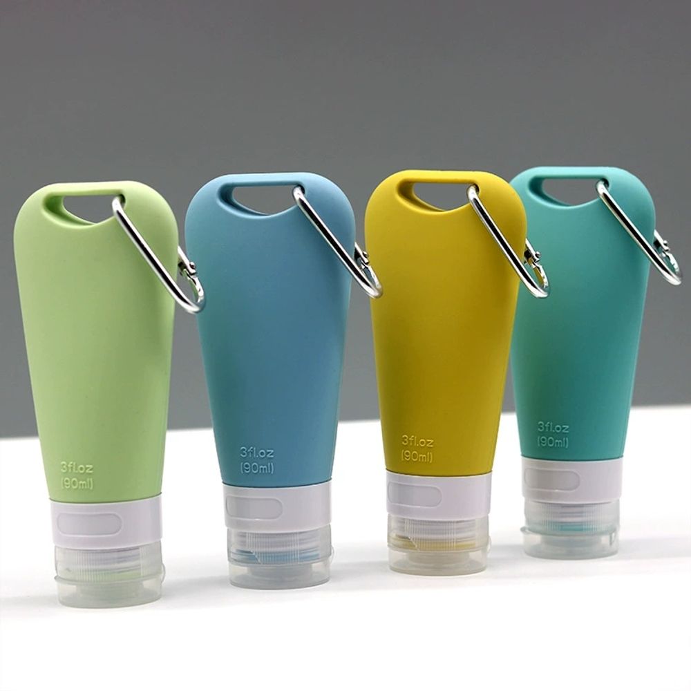 세면도구 여행용샴푸세트 세면 용품 휴대용세안도구 A. 90ml 라이트 그레이 친환경 실리콘 - 상세 이미지 3