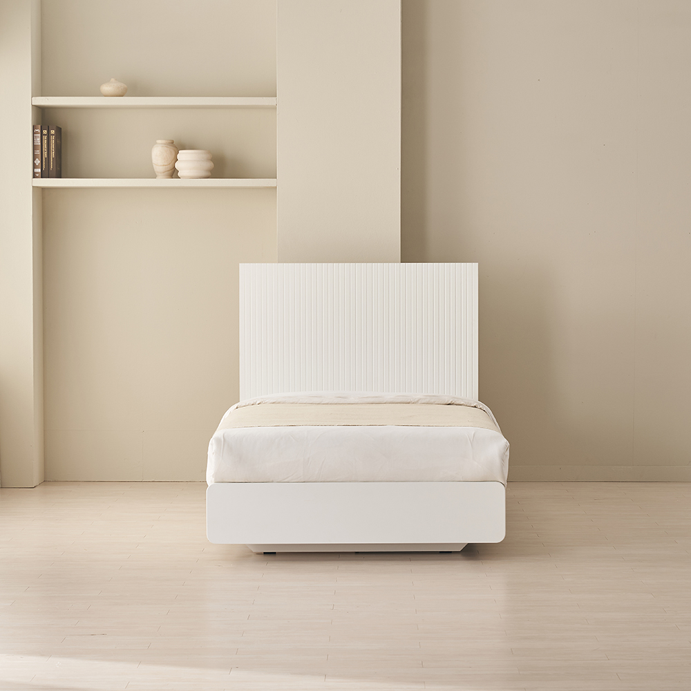 바스포르 시손느 E0 템바보드 평상형 LED 호텔식 신혼 부부 침대 화이트 프레임 SS