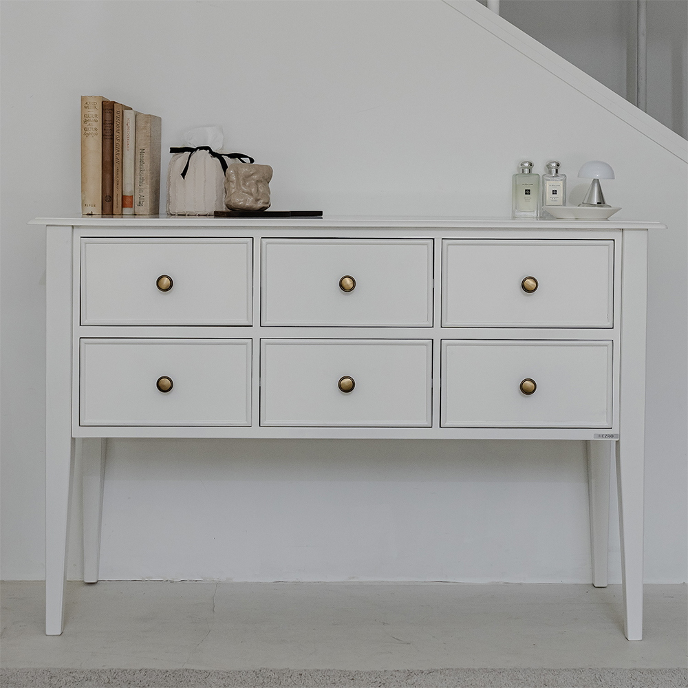 피어스6 원목 엔틱 미니 슬림 폭좁은 콘솔 테이블 화장대 거실 현관 복도 화이트