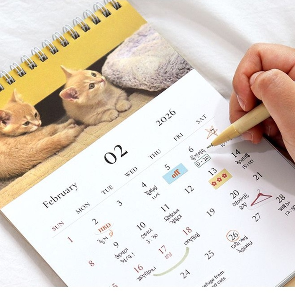 고양이 2026년 탁상 달력 26년 책상 달력 감성 포토 캘린더 인디고 2026 - 상세 이미지 4