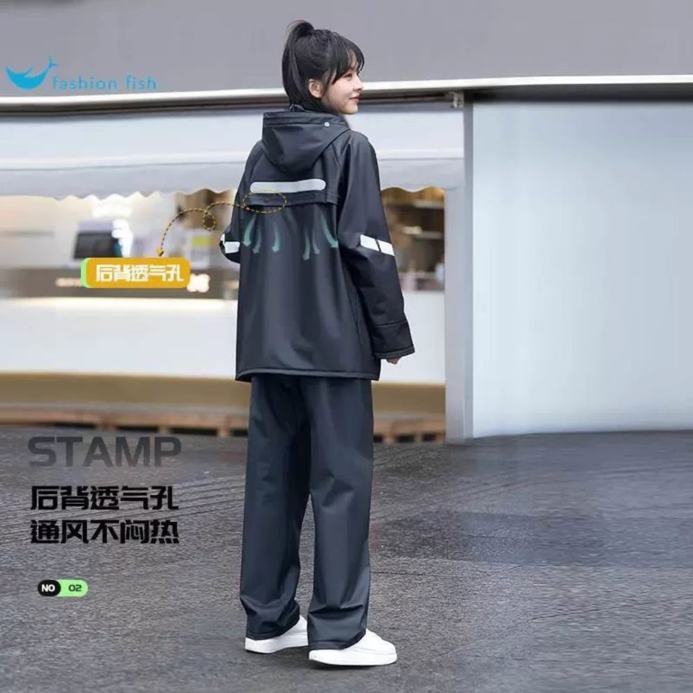라이더 우비 4XL 후드 비옷 오버사이즈 경 D. 신비한 블랙 업그레이드 모델 StormP - 상세 이미지 3