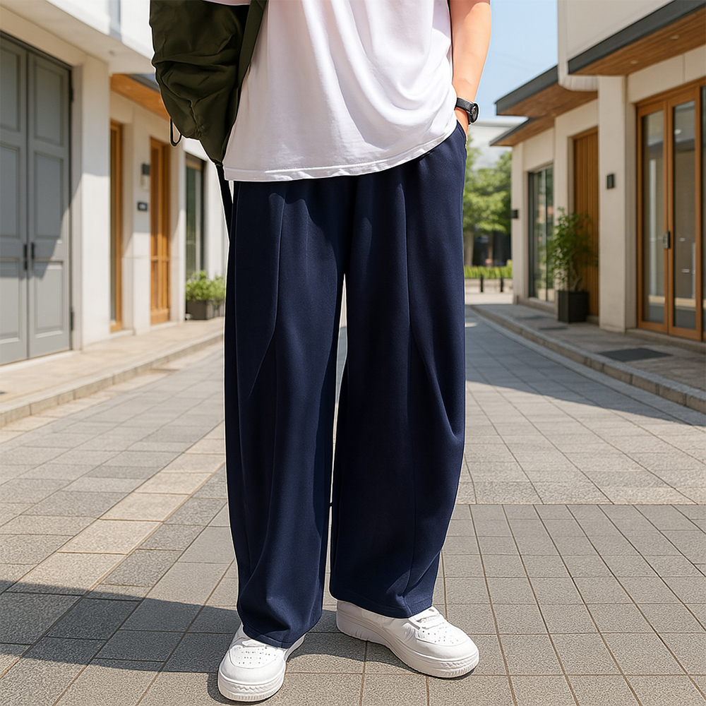 남자 벌룬 와이드 통넓은 스웻 스웨트 트레이닝 팬츠 - 상세 이미지 2