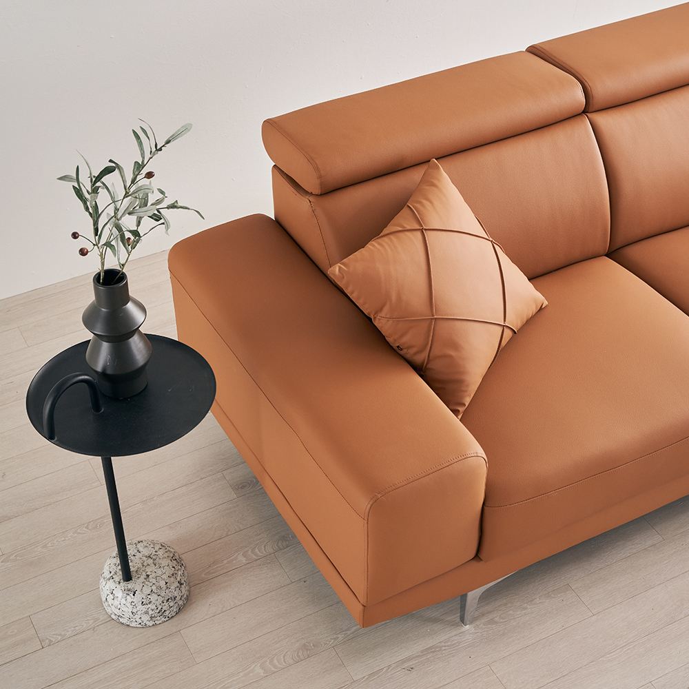 바스포르 소노아 무빙헤드 3인 비건 실리콘 가죽소파 (스툴 미포함)