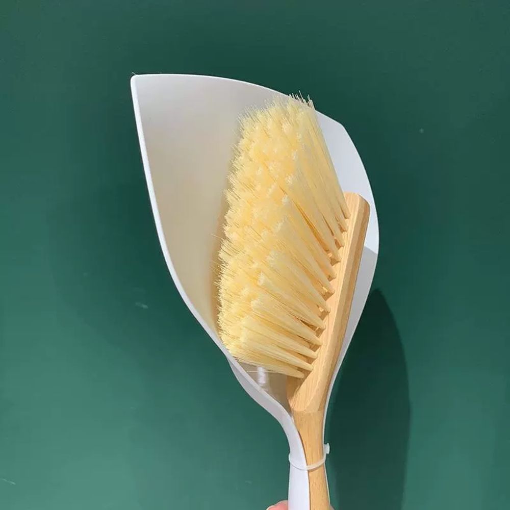 손잡이 빗자루 작은 가정용 쓰레받기 세척 대나무 청소 A. 세트 - 상세 이미지 4