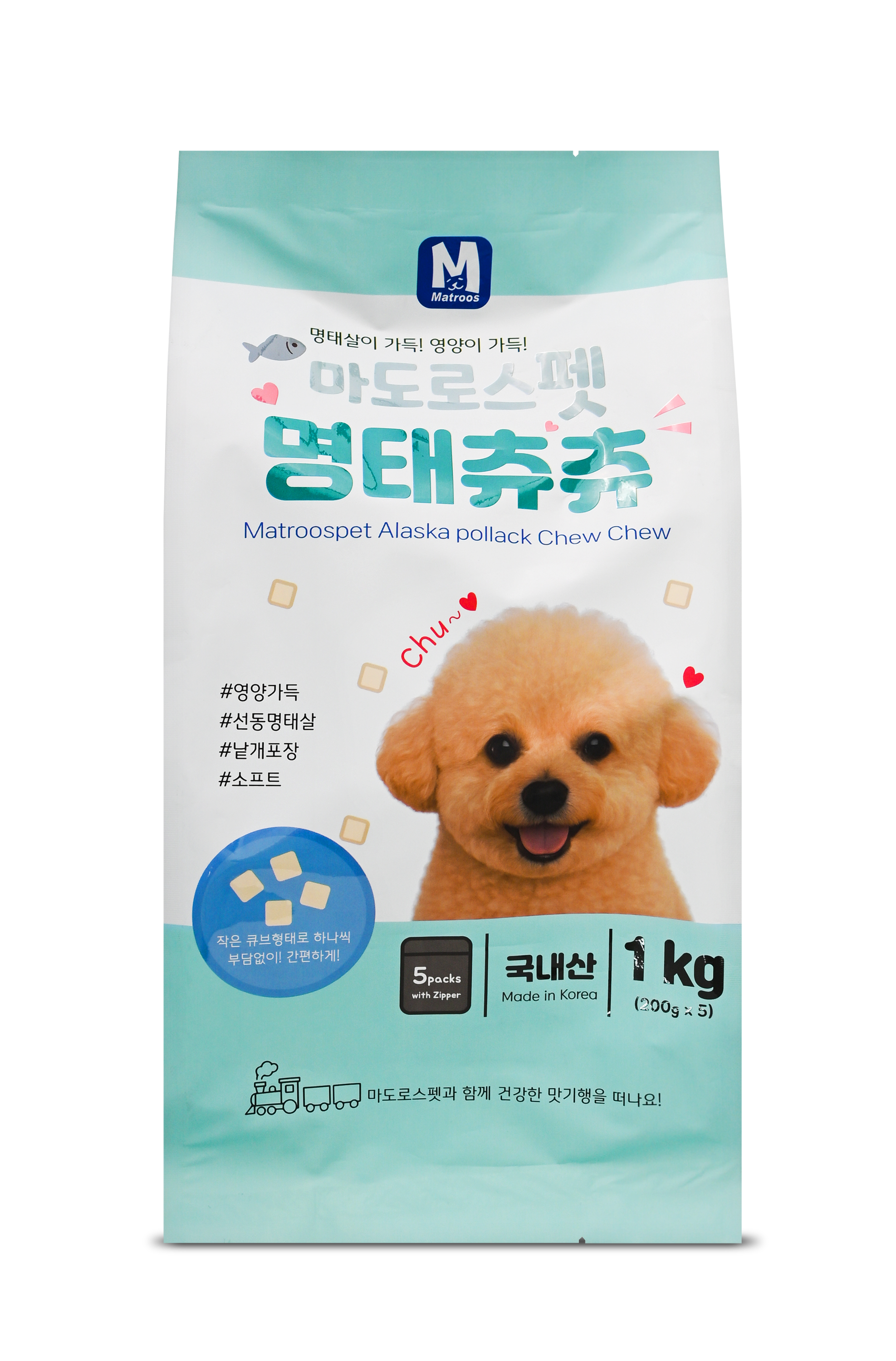 마도로스펫 명태츄츄 강아지져키 노즈워크 훈련용 간식 1kg, 1개 이미지 2
