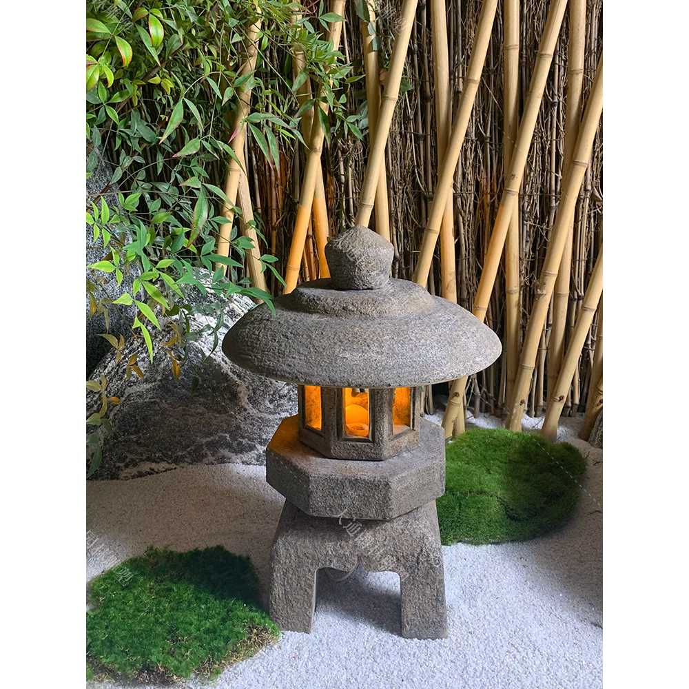 야외 정원 석등 고풍스러운 마당 꾸미기 장식 오브제 A형 40cm 방수 전구 - 상세 이미지 4