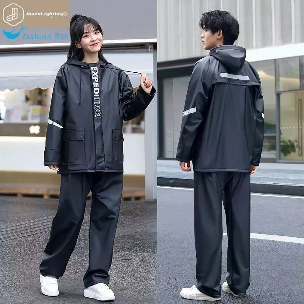 라이더 우비 4XL 후드 비옷 오버사이즈 경 D. 신비한 블랙 업그레이드 모델 StormP - 상세 이미지 2