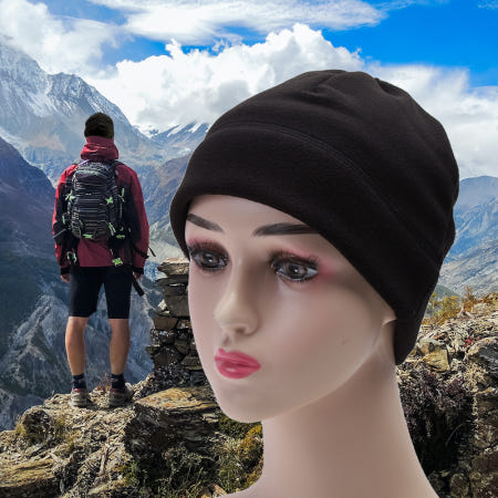 방한 플리스 블랙 아웃도어 겨울 모자