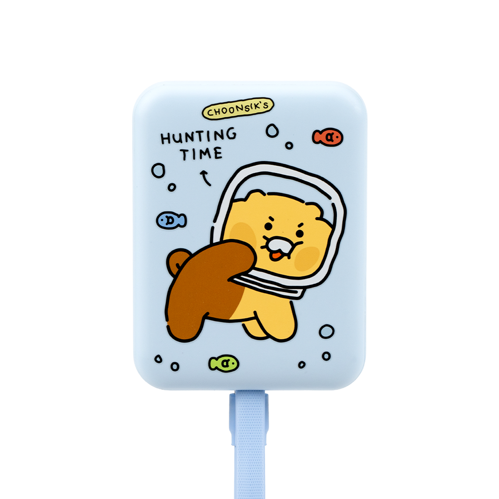 [N배송]카카오프렌즈 데일리 춘식이 맥세이프 무선충전 고속충전 보조배터리 10000mAh, 블루 - 상품 이미지