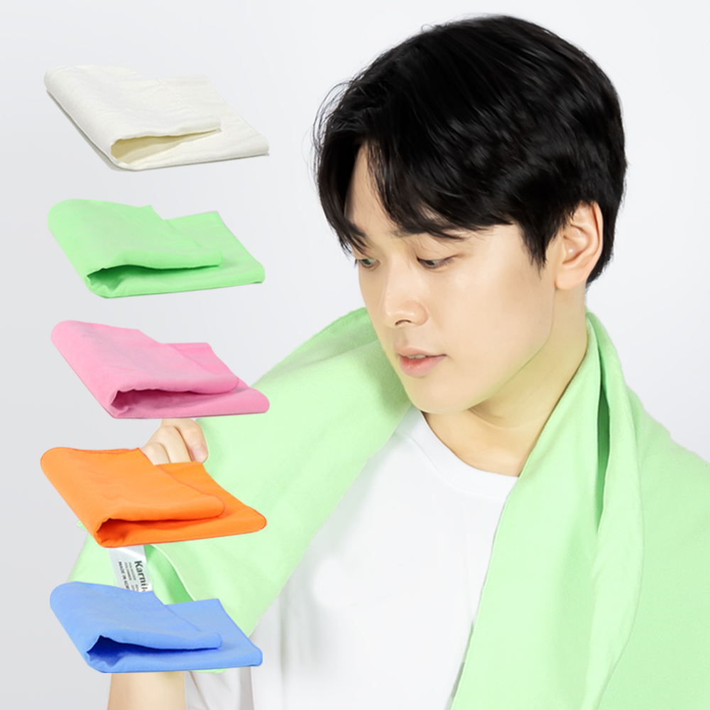 카르닉 스포츠 타올 1+1 건식 극세사 수영 수건 운동 골프 대형 타월 수영장 땀흡수M - 상품 이미지