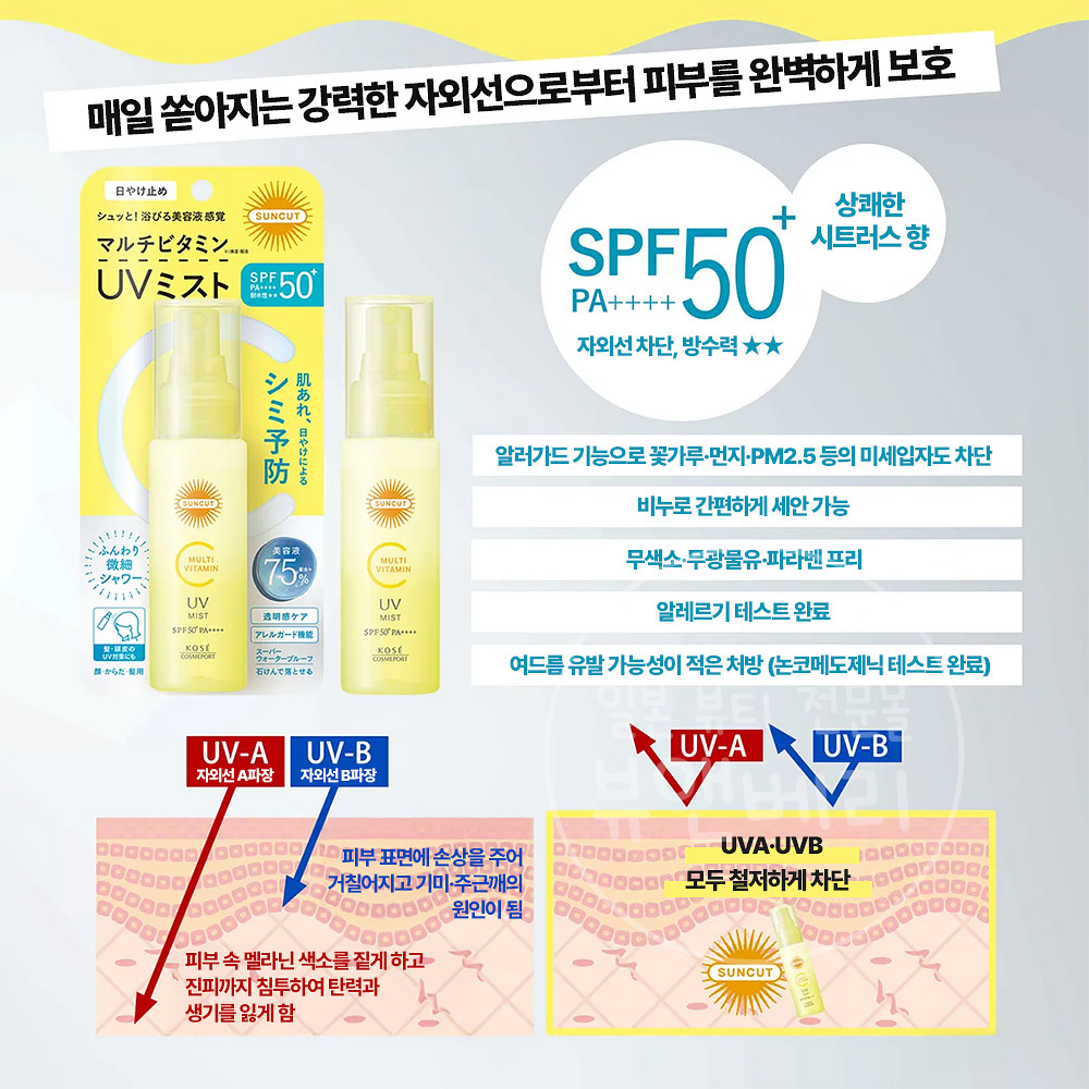 코세 선컷 멀티 비타민 UV 미스트 60ml 선스프레이 - 상세 이미지 2
