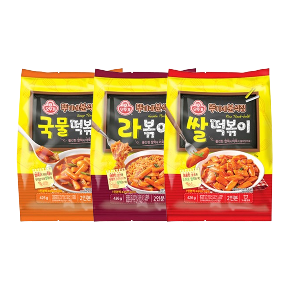 오뚜기 뚜기네 분식집 국물떡볶이1+라볶이1+쌀떡볶이1 - 상품 이미지