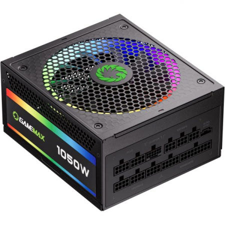 [해외]GAMEMAX 1050W ATX 3.0 및 PCIE 5.0 전원 공급 장치, 80개 이상의 골드 인증, 주소 지정 가능한 RGB 동기화, 완전 모듈식 게이밍 RGB-1050