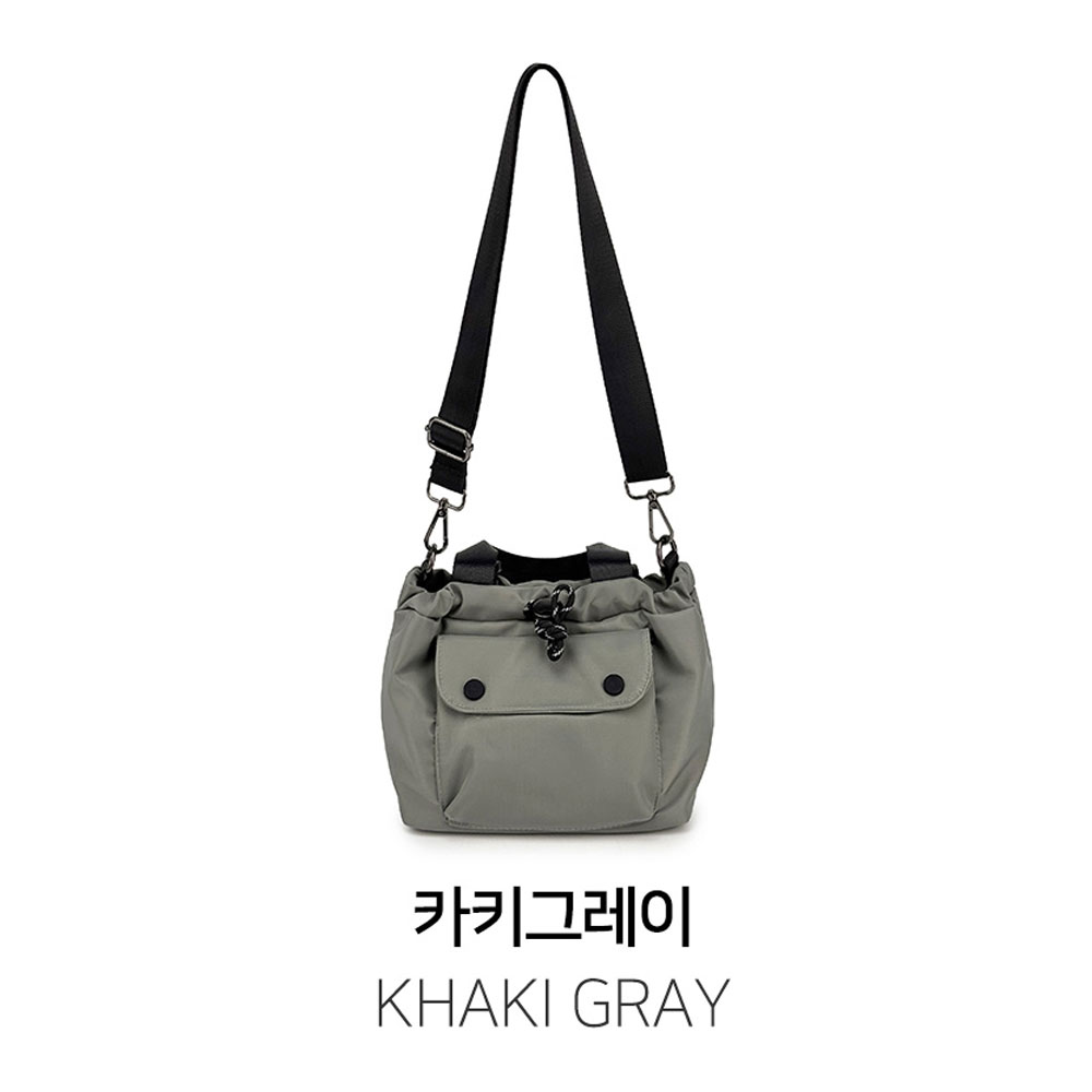 가벼운 나일론 미디엄 토트 크로스백 엄마 나들이 외출 손잡이달린가방 경량 미들 천 핸드백 - 상세 이미지 3