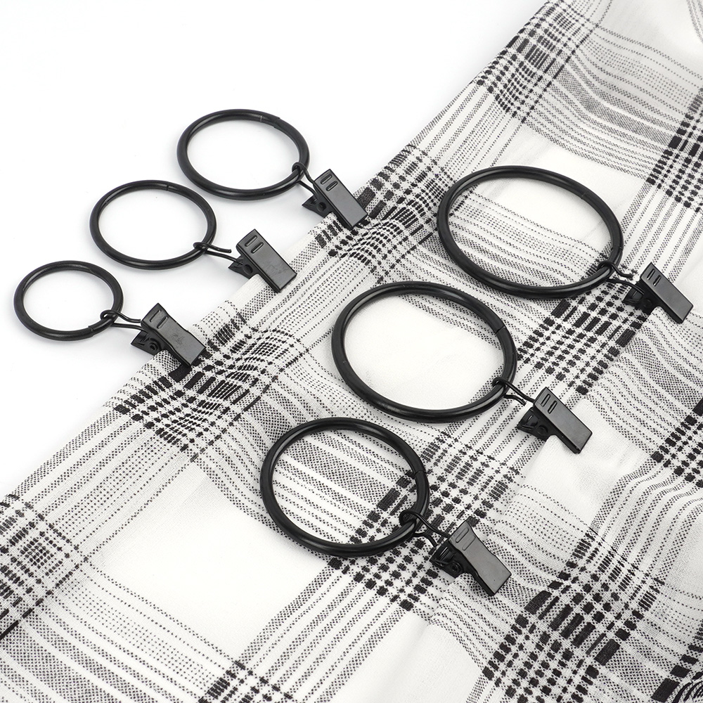 커튼링고리 커텐 고리 봉 집게 커튼 집게링 10개 검정