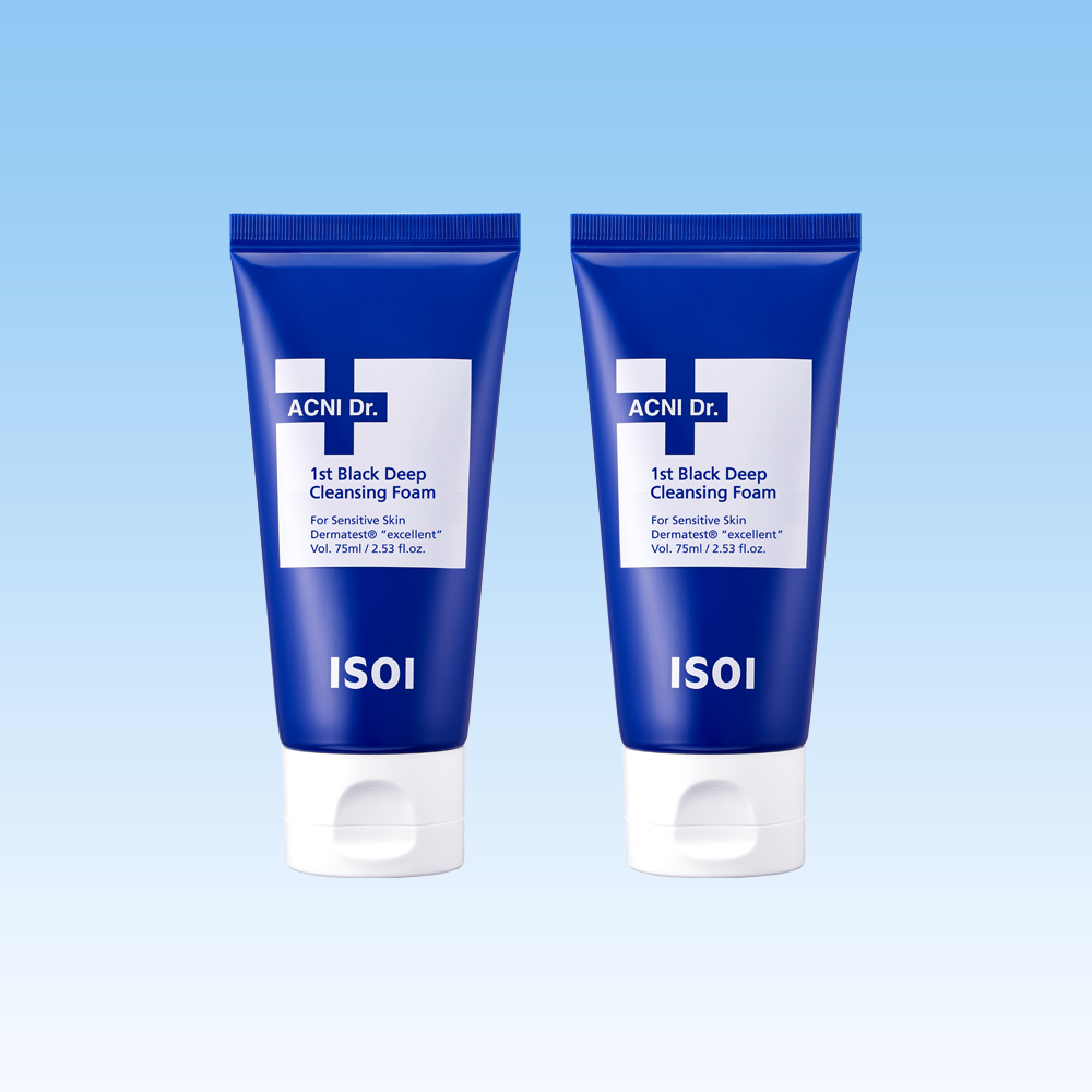 [아이소이] 아크니 닥터 퍼스트 블랙 딥 클렌징폼 75ml, 2개 - 상품 이미지
