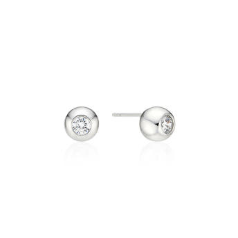 [바이이에르] Ball stone earrings (Silver) BH7E53735WBXXX - 상세 이미지 2
