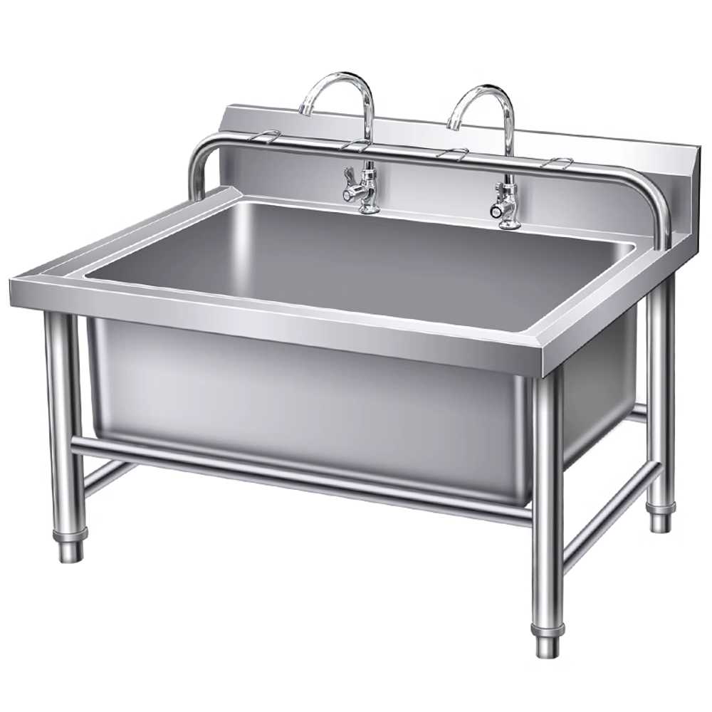 대걸레 세척대 스텐 업소용 발코니 공장 야외 싱크대 60x60x55 이미지 6