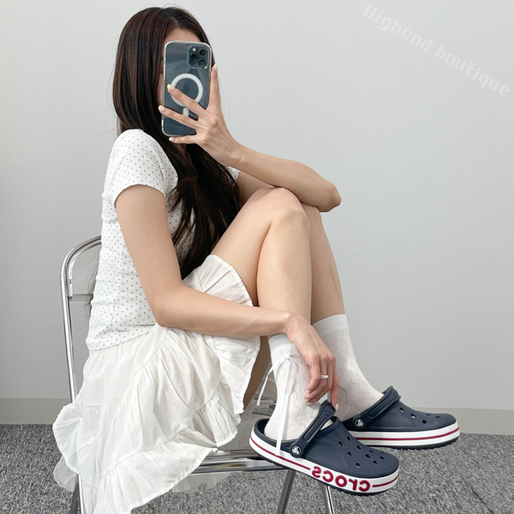 크록스 바야 클로그 클래식 크록 크럭스 샌들 네이비 페퍼, 250