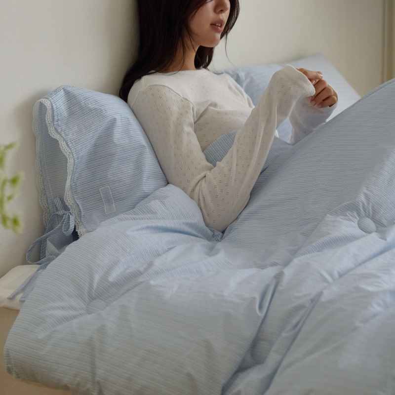 마틸라 퓨어베일 워시드 순면 모달 레이스 양면 차렵 이불 베개세트 SS