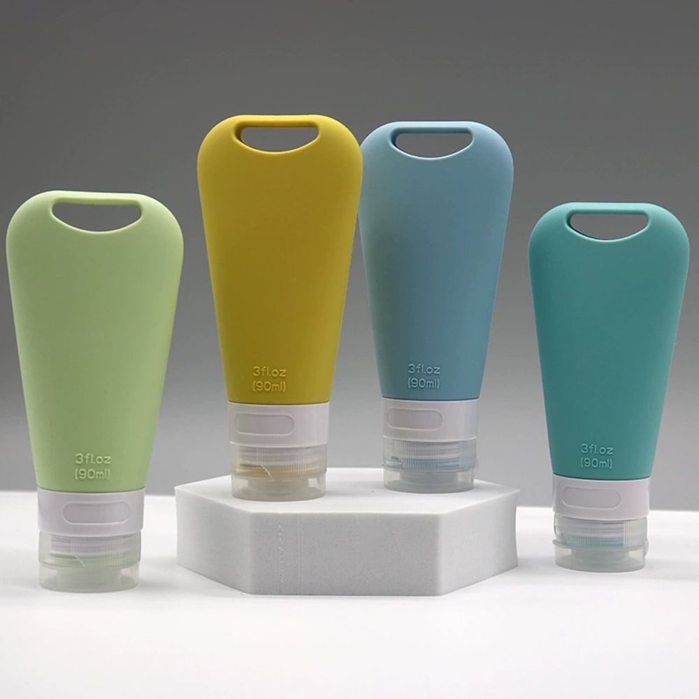 세면도구 여행용샴푸세트 세면 용품 휴대용세안도구 A. 90ml 라이트 그레이 친환경 실리콘 - 상세 이미지 5