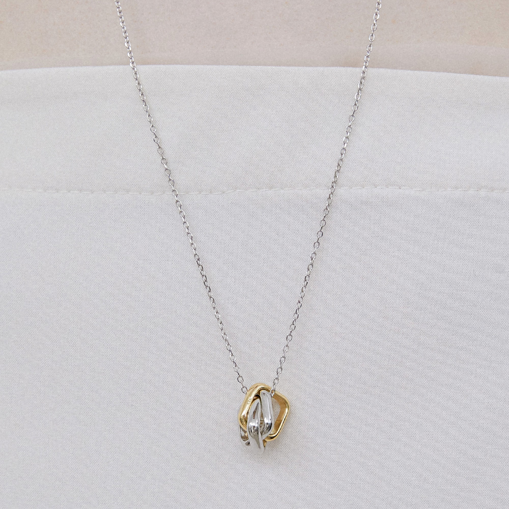[바이이에르] [925 silver] Moving square necklace M (Combi) BH7N53730C9700 - 상세 이미지 2