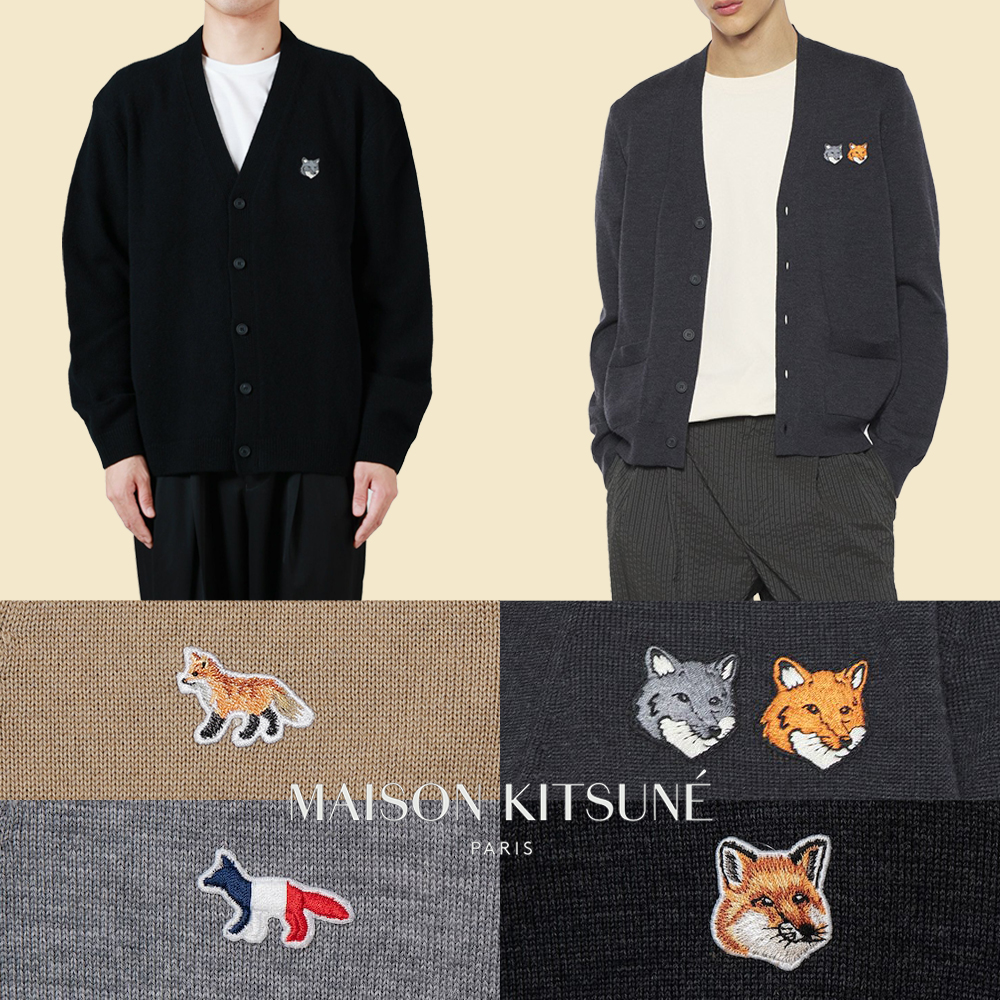 메종키츠네 가디건 폭스헤드 그레이폭스 더블폭스 트리컬러 볼드폭스 남녀공용