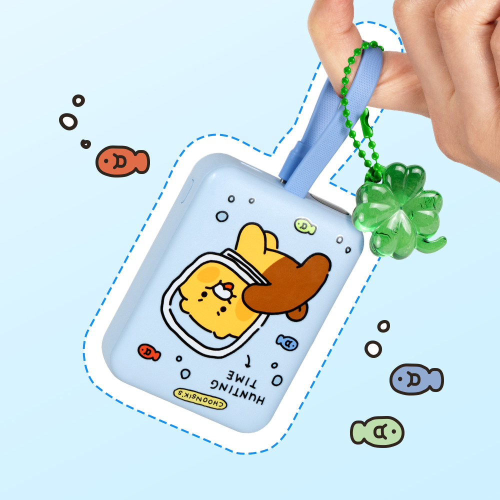 [N배송]카카오프렌즈 데일리 춘식이 맥세이프 무선충전 고속충전 보조배터리 10000mAh, 블루 - 상세 이미지 3