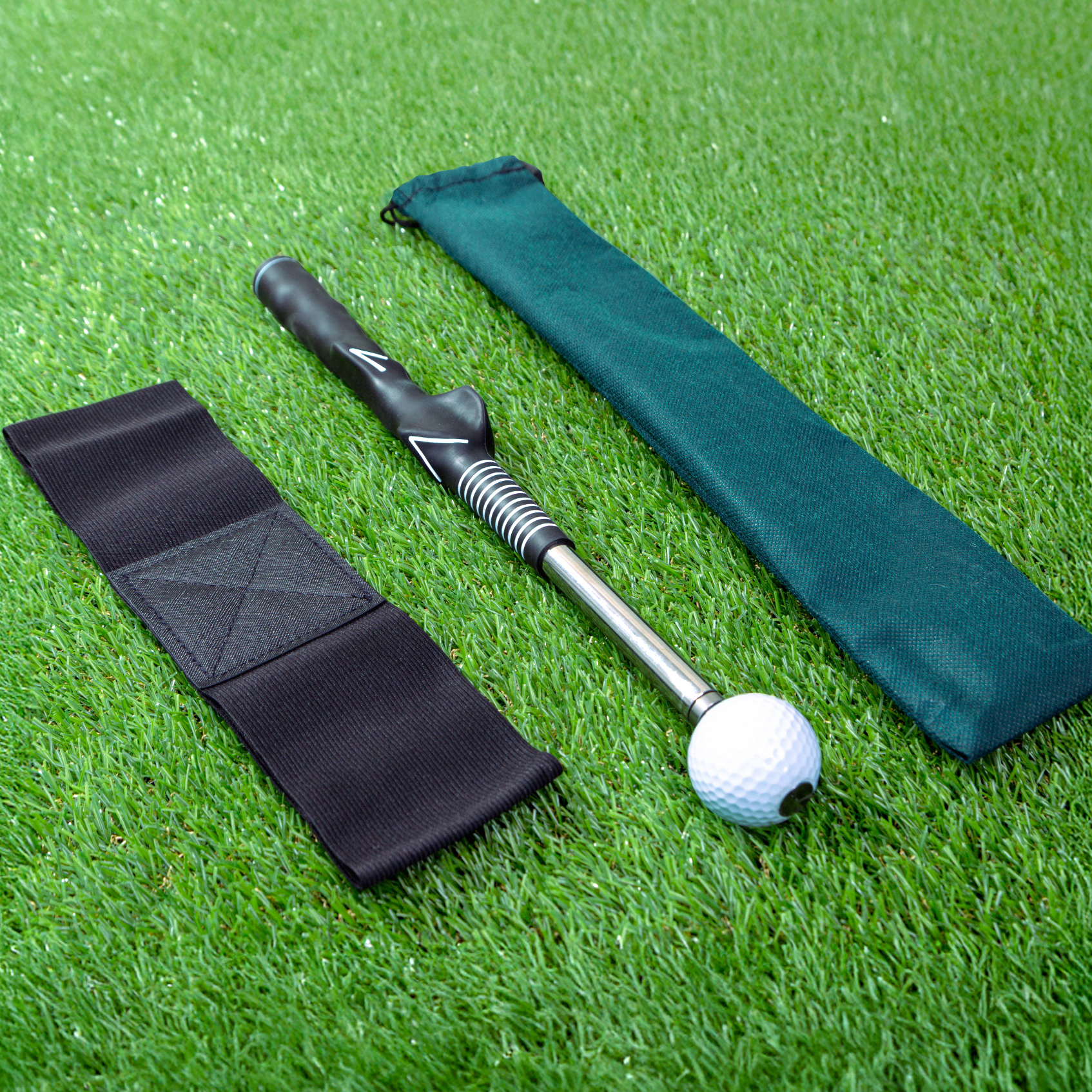 퓨어미즈키 실내 골프스윙연습기 비거리증가 자세교정 3종 세트 스윙기+암밴드+파우치