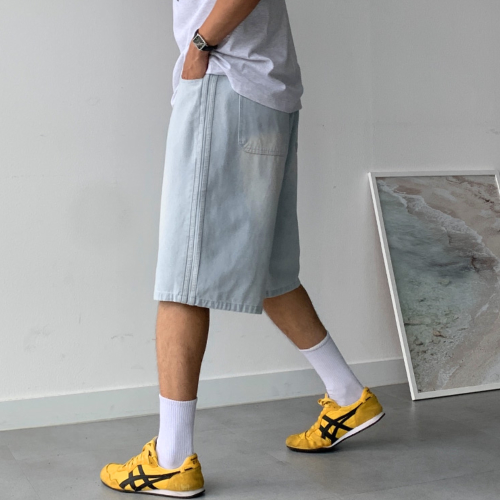 남자 락클 여름 2타입 카펜더 버뮤다 데님 반바지