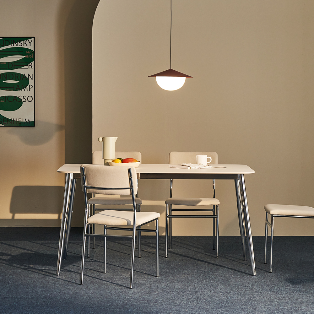 바스포르 알키 포세린 세라믹 2인용 식탁 세트 1200 사각형 (의자 2개)