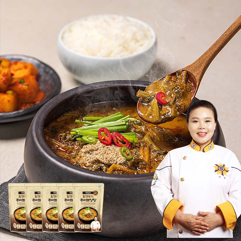 허진의 함경도식 추어보양탕 430g 5팩 추어탕 미꾸라지 간편식 레토르트 보양식 시래기 - 메인 이미지