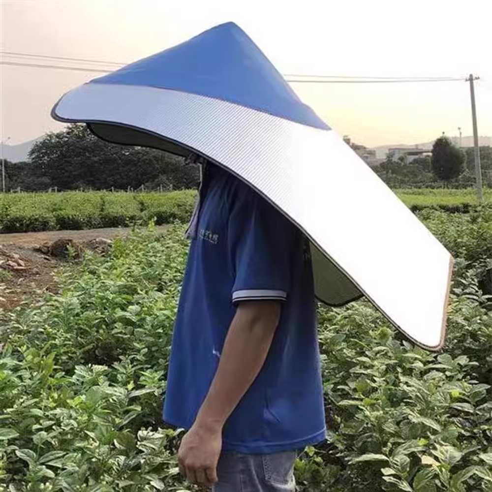 돗자리모자 자외선차단 농사 차양 모자 자외선 A. 자외선 차단 및 열사병 예방 모자 망토 - 상품 이미지