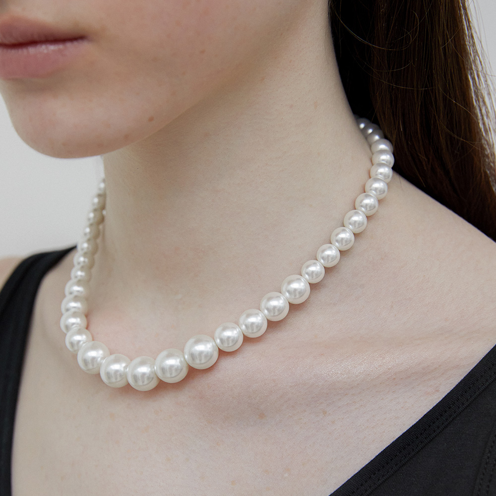 [바이이에르] Gradation pearl necklace (Gold) BH7N53723YB450 - 상세 이미지 2