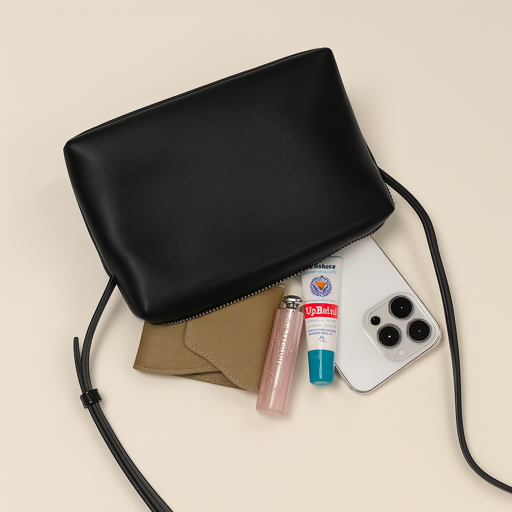 소가죽휴대폰가방 미니백 반달백