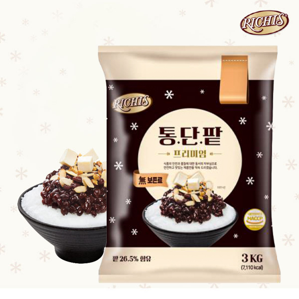 동서 리치스 통단팥 프리미엄 파우치 3kg 빙수팥 - 상품 이미지