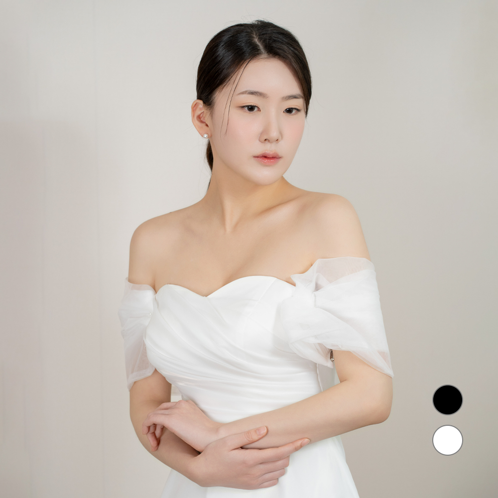릴리드레스 리브리 웨딩 시스루 볼레로 드레스 숄 메쉬 커버업 - 메인 이미지