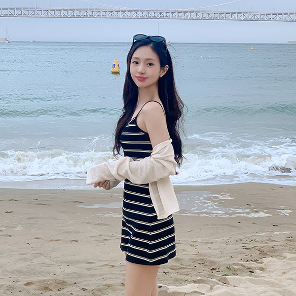 우디스 린넨 홀터 나시 가디건 세트 st2925 - 메인 이미지