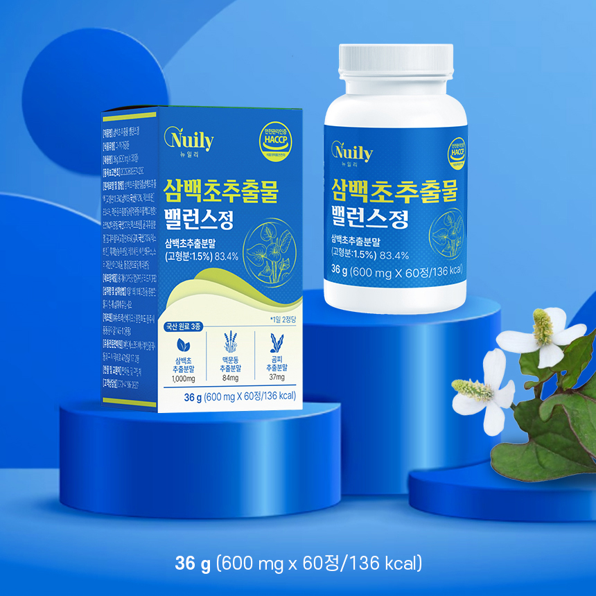 삼백초 추출물 밸런스 정 맥문동 곰피 함유 60정 x 2개 - 상세 이미지 2
