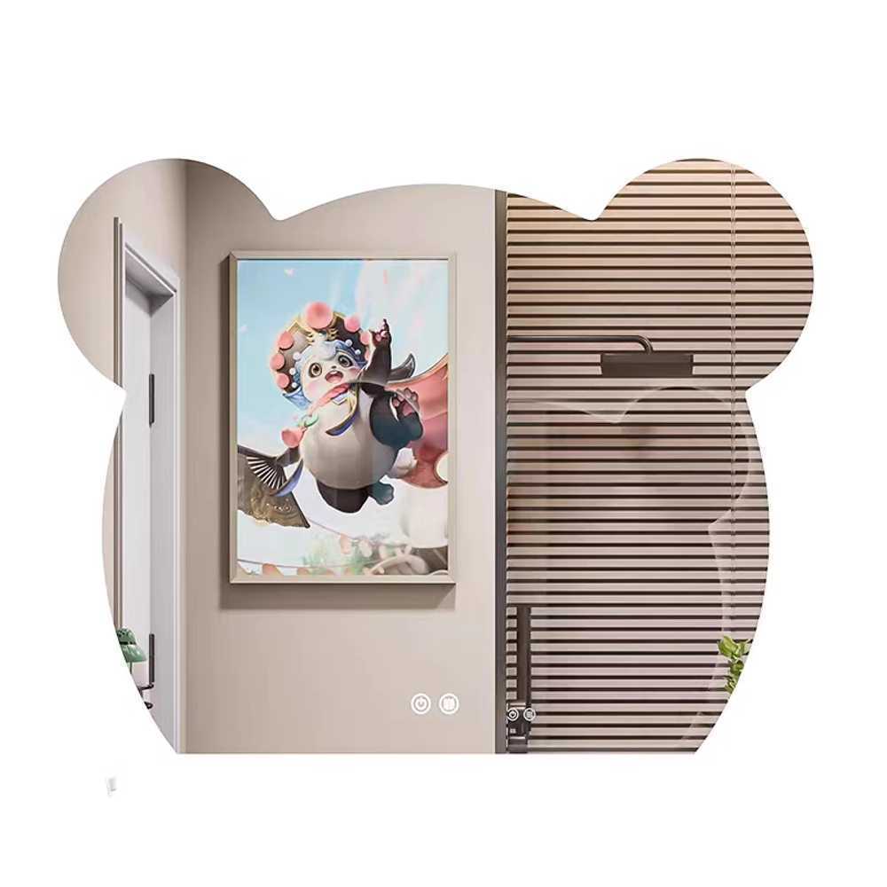 욕실LED거울 곰돌이 벽 간접 비정형 매장 화장대 카페 50x70cm 삼색등+무단계 디밍+방폭형 - 상세 이미지 2