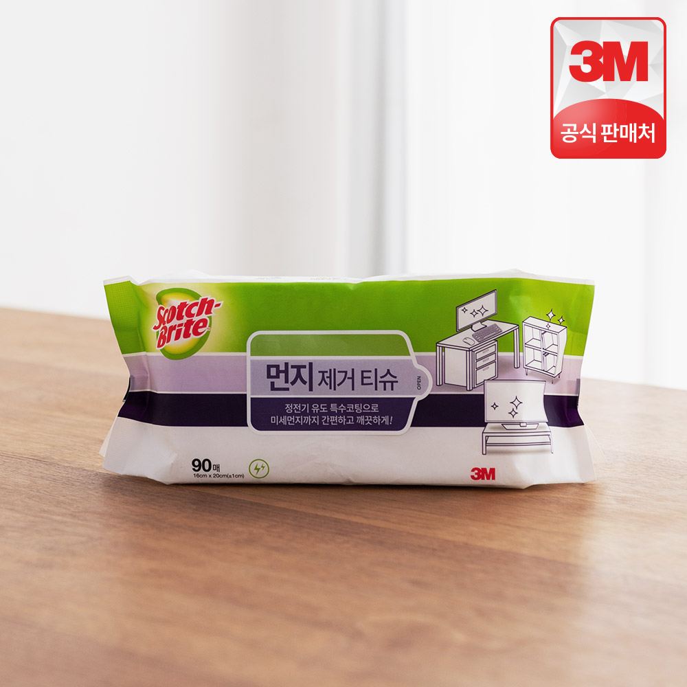 3M 스카치브라이트 먼지 제거 티슈 90매 제품 이미지