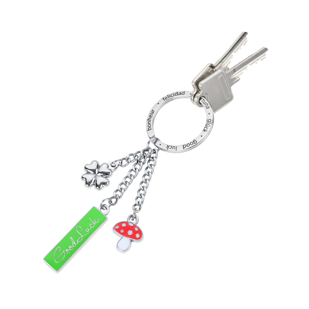 독일 브랜드 트로이카 GOOD LUCK 키링 행운의 클로버&버섯&배지 긍정과 행복의 상징(KR23-03/CH) - 상세 이미지 2